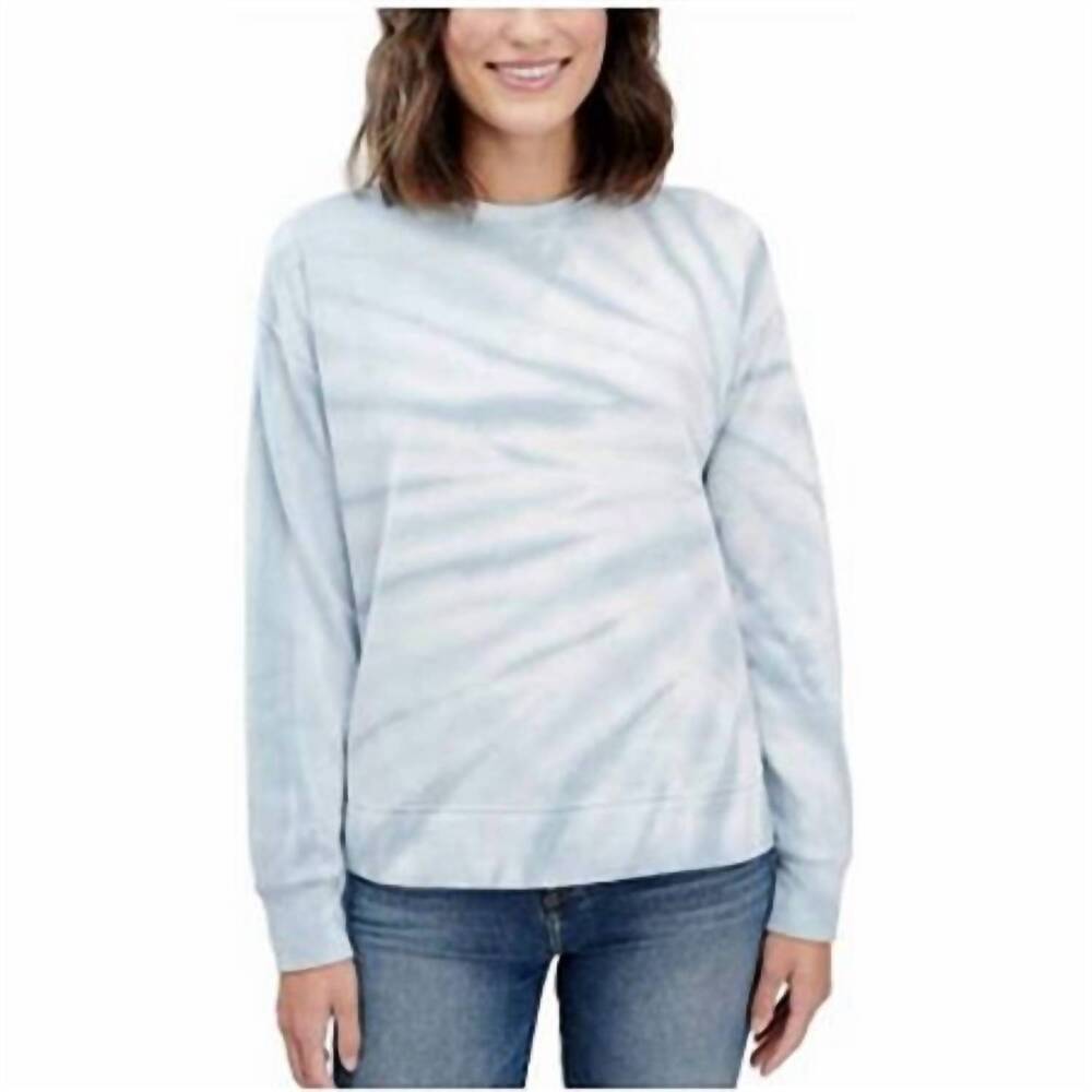 NEW SPLENDID tie dye long sleeve sweatshirt in peri/stone